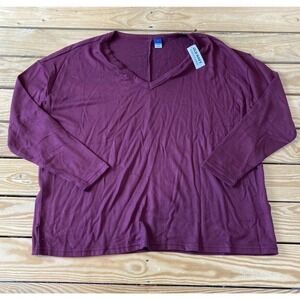 NWT Old Navy V Neck Sweater Size Large Women’s Maroon Pullover